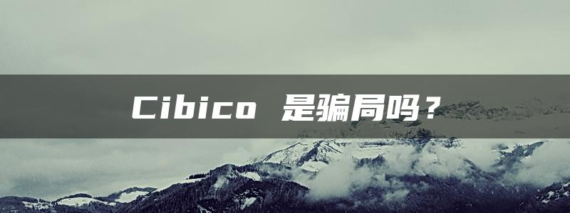 Cibico 是骗局吗？