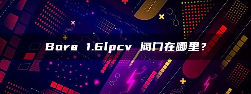 Bora 1.6lpcv 阀门在哪里？