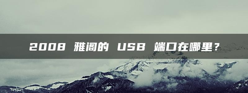 2008 雅阁的 USB 端口在哪里？