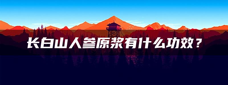 长白山人参原浆有什么功效？