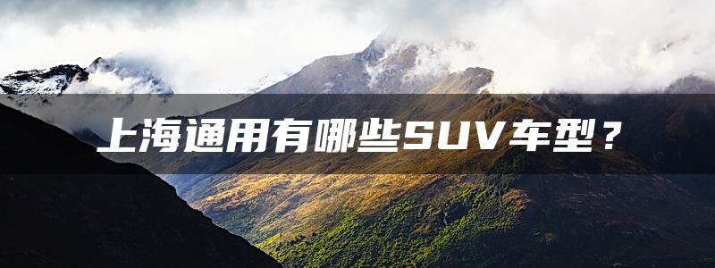 上海通用有哪些SUV车型？