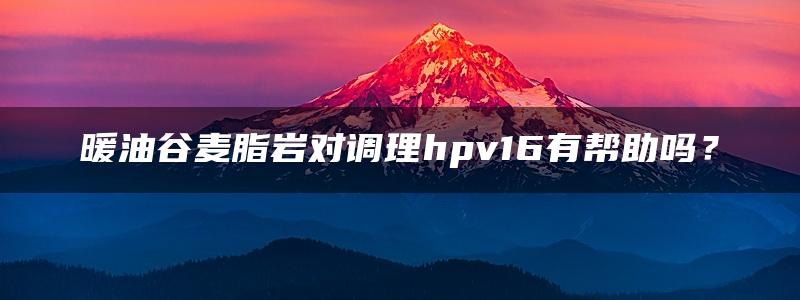 暖油谷麦脂岩对调理hpv16有帮助吗？