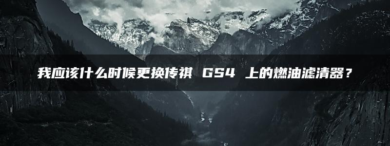 我应该什么时候更换传祺 GS4 上的燃油滤清器？