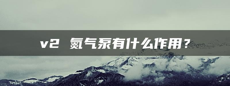 v2 氮气泵有什么作用？