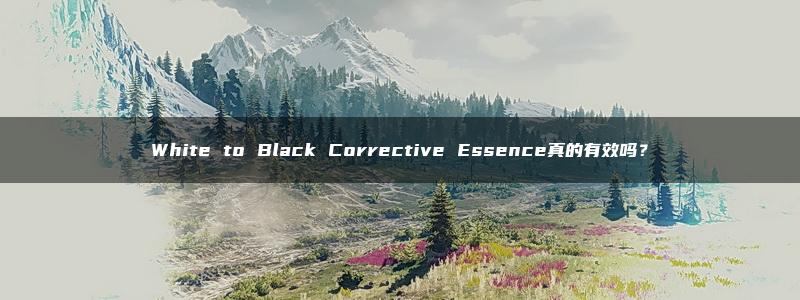 White to Black Corrective Essence真的有效吗？