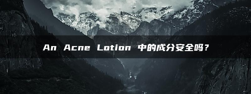 An Acne Lotion 中的成分安全吗？