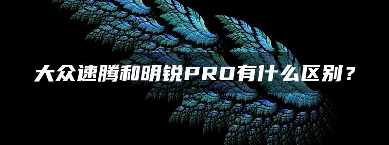 大众速腾和明锐PRO有什么区别？