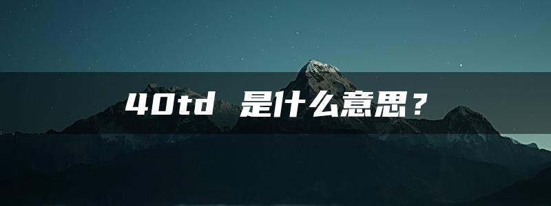 40td 是什么意思？