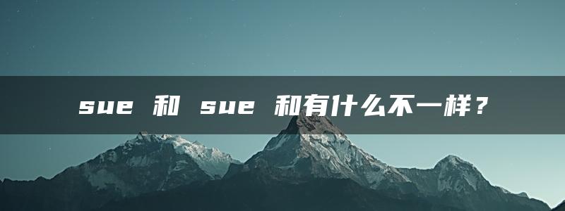 sue 和 sue 和有什么不一样？