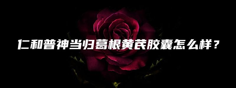 仁和普神当归葛根黄芪胶囊怎么样？