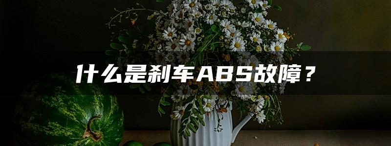 什么是刹车ABS故障？