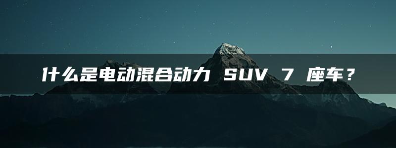 什么是电动混合动力 SUV 7 座车？