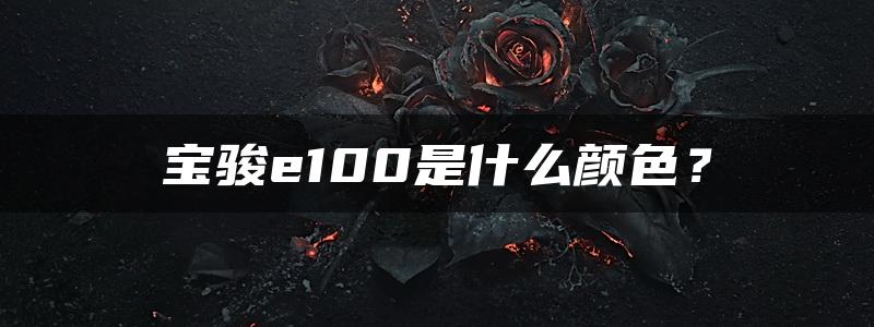 宝骏e100是什么颜色？