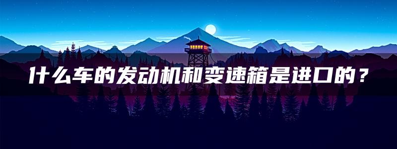 什么车的发动机和变速箱是进口的？