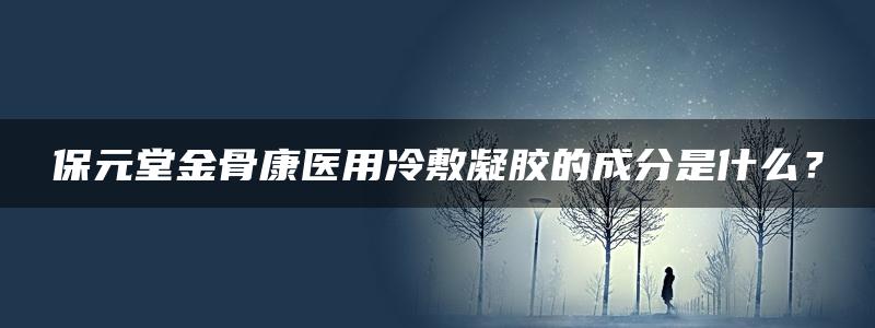 保元堂金骨康医用冷敷凝胶的成分是什么？