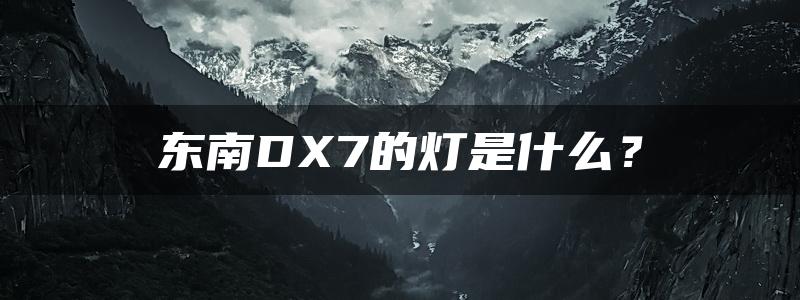 东南DX7的灯是什么？