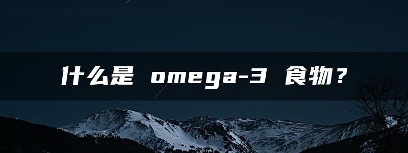 什么是 omega-3 食物？