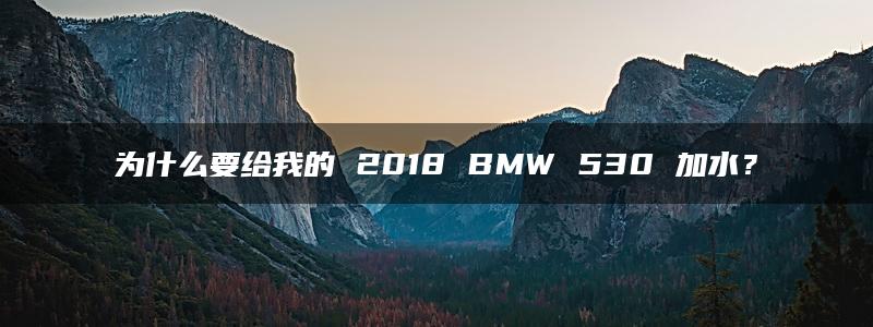 为什么要给我的 2018 BMW 530 加水？