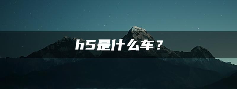 h5是什么车？