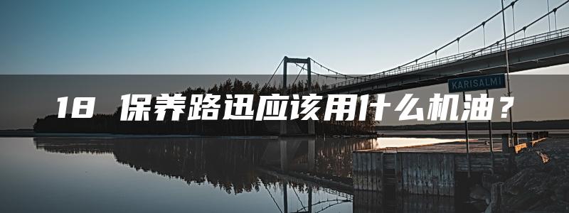 18 保养路迅应该用什么机油？