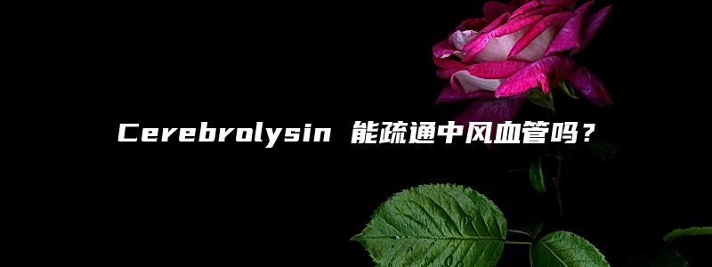 Cerebrolysin 能疏通中风血管吗？