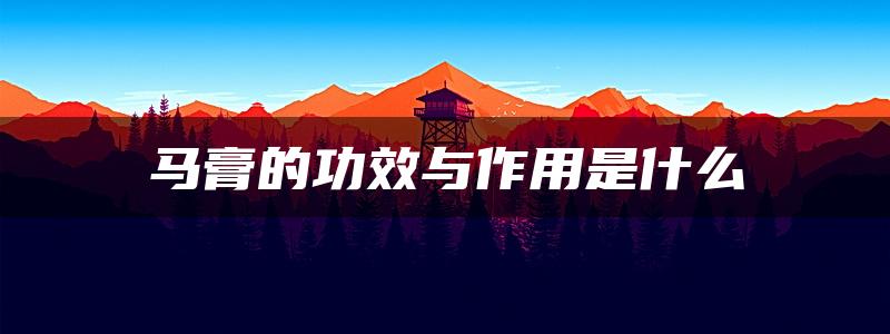 马膏的功效与作用是什么