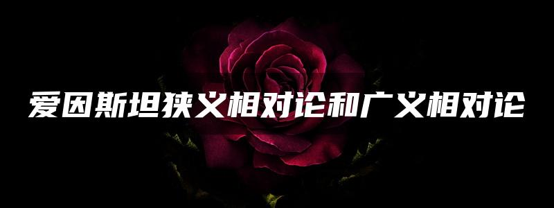 爱因斯坦狭义相对论和广义相对论