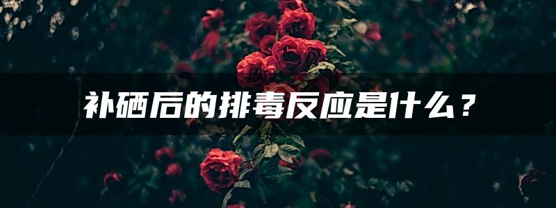 补硒后的排毒反应是什么？